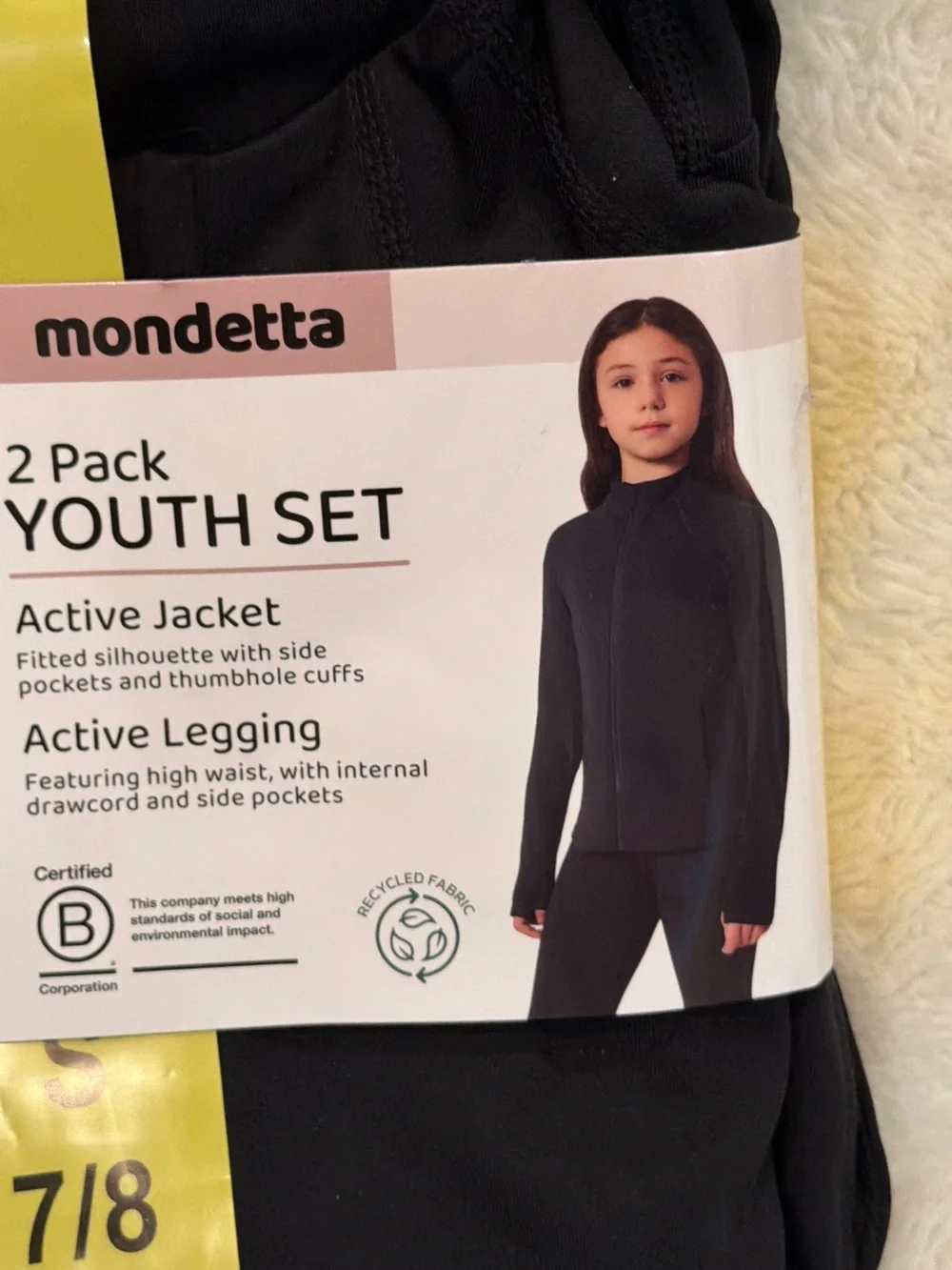 NWT Mondetta Youth 2-Pack Active Jacket & Legging Set Black